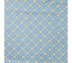 Cotton/EA Jersey Print - Geo Circles, Ochre