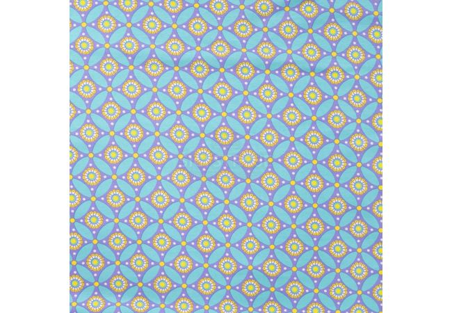 Cotton/EA Jersey Print - Geo Circles, Ochre
