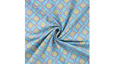 Cotton/EA Jersey Print - Geo Circles, Ochre