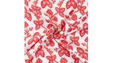 Cotton/EA Jersey Print - Flowers, Coral