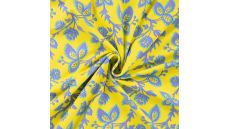 Cotton/EA Jersey Print - Flowers, Ochre