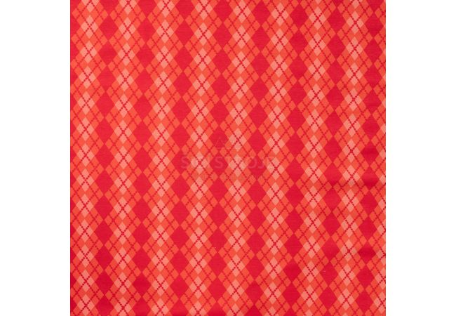 Cotton/EA Jersey Print - Argyle, Coral