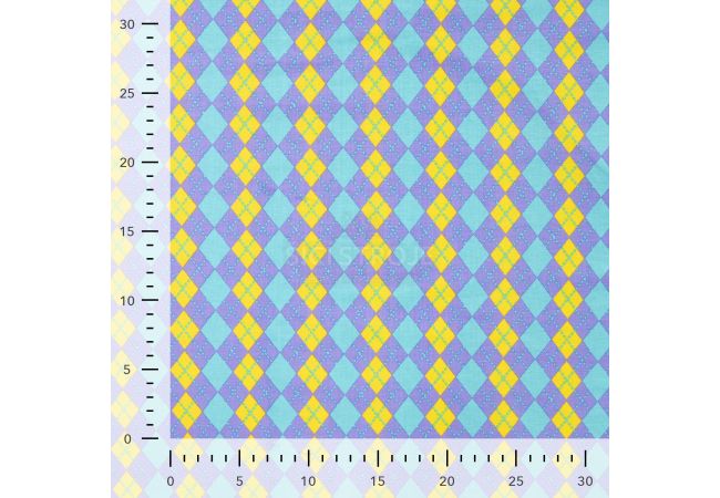 Cotton/EA Jersey Print - Argyle, Ochre