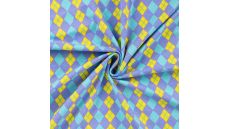 Cotton/EA Jersey Print - Argyle, Ochre