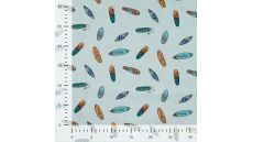 Cotton/EA Jersey Print - Surfboards, Baby Blue