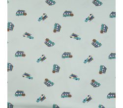 Cotton/EA Jersey Print - Surf Van, Baby Blue