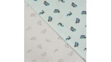 Cotton/EA Jersey Print - Surf Van, Baby Blue