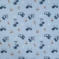 Cotton/EA Jersey Print - Beach, Baby Blue