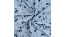 Cotton/EA Jersey Print - Beach, Baby Blue