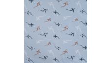 Cotton/EA Jersey Print - Sharks Sketchy, Baby Blue
