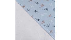 Cotton/EA Jersey Print - Sharks Sketchy, Baby Blue