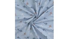 Cotton/EA Jersey Print - Sharks Sketchy, Baby Blue