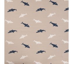 Cotton/EA Jersey Print - Sharks, Sand