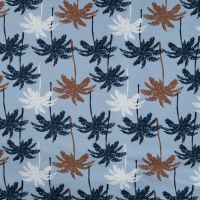 Cotton/EA Jersey Print - Palm, Baby Blue