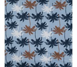 Cotton/EA Jersey Print - Palm, Baby Blue