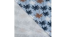 Cotton/EA Jersey Print - Palm, Baby Blue