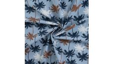 Cotton/EA Jersey Print - Palm, Baby Blue