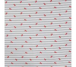 Cotton/EA Jersey Print - Cherries, Red