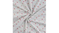 Cotton/EA Jersey Print - Cherries, Red