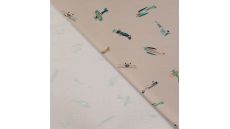 Cotton/EA Jersey Print - Vintage Airplanes, Sand