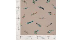 Cotton/EA Jersey Print - Vintage Airplanes, Sand