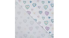 Cotton/EA Jersey Print - Hearts, Off White