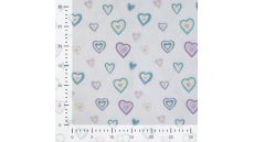 Cotton/EA Jersey Print - Hearts, Off White