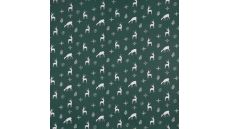 Cotton Poplin Print - Deer, Green
