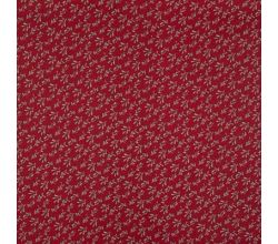 Cotton Poplin Print - Mistletoe, Deep Red