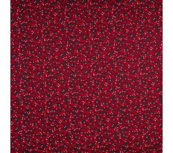 Cotton Poplin Print - Ilex, Deep Red