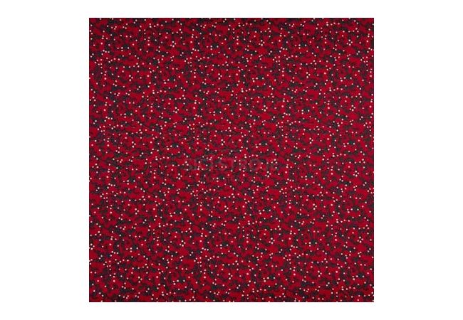 Cotton Poplin Print - Ilex, Deep Red