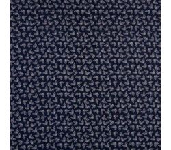Cotton Poplin Print - Ilex, Navy