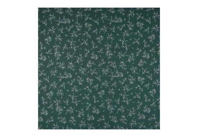 Cotton Poplin Print - Leaves, Green
