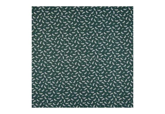 Cotton Poplin Print - Full Small Leaves, Green