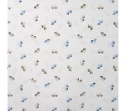 Cotton Poplin Print - Cars, Ecru