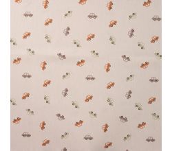 Cotton Poplin Print - Cars, Sand
