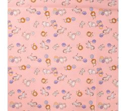 Cotton Poplin Print - Hello Little One, Baby Rose