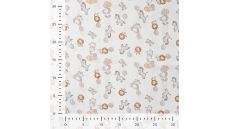 Cotton Poplin Print - Hello Little One, Off White