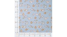 Cotton Poplin Print - Hello Little One, Baby Blue