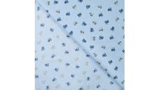 Cotton Poplin Print - Tractor, Baby Blue