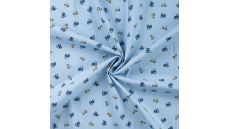 Cotton Poplin Print - Tractor, Baby Blue