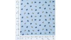 Cotton Poplin Print - Tractor, Baby Blue