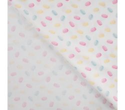 Cotton Poplin Print - Macaroons, Ecru
