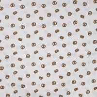 Cotton Poplin Print - Pretzels, Ecru