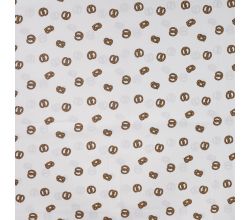 Cotton Poplin Print - Pretzels, Ecru