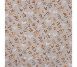Cotton Poplin Print - Birds, Sand