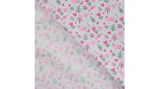 Cotton Poplin Print - Birds, Baby Blue