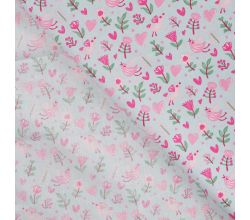 Cotton Poplin Print - Birds, Baby Blue
