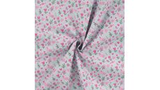 Cotton Poplin Print - Birds, Baby Blue