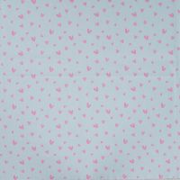 Cotton Poplin Print - Little Hearts, Baby Blue